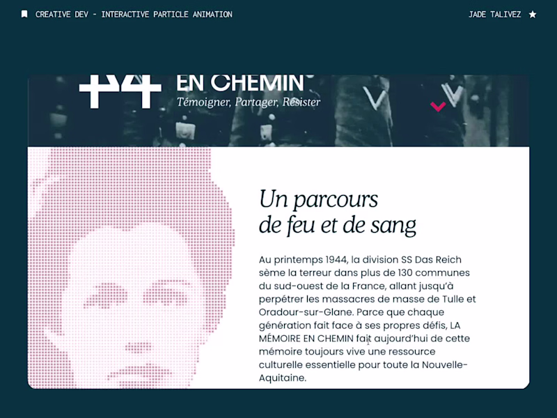Cover image for Interactive Particle Animation for Memorial Website