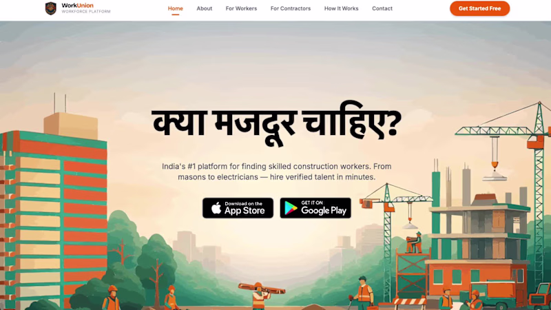 Cover image for WorkUnion is a construction workforce