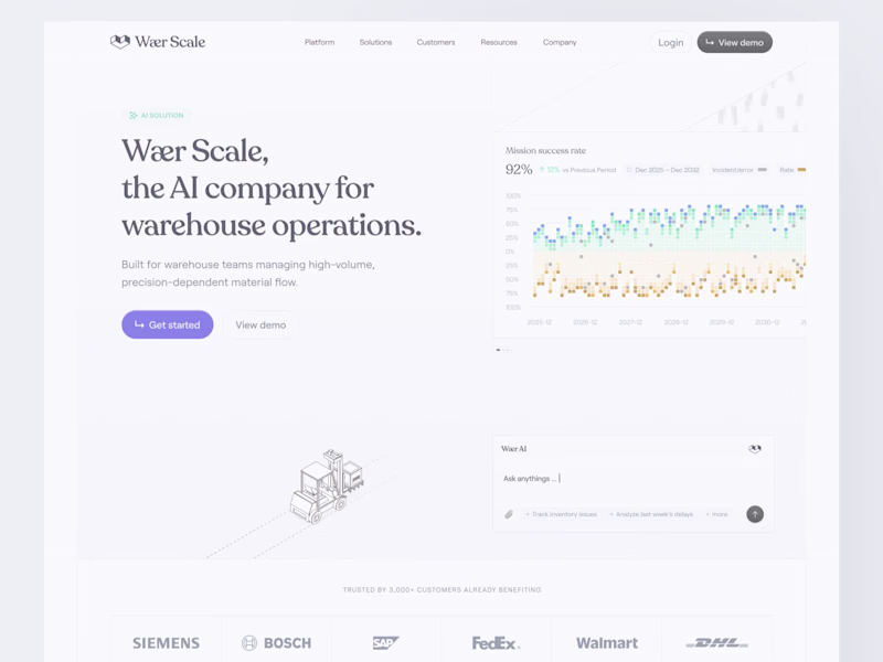 Cover image for Recently worked on an AI warehouse automation landing page c...