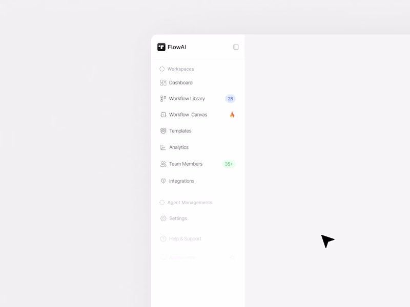 Cover image for Setting page for Flowai in motion AI agent webapp/dashboard ...