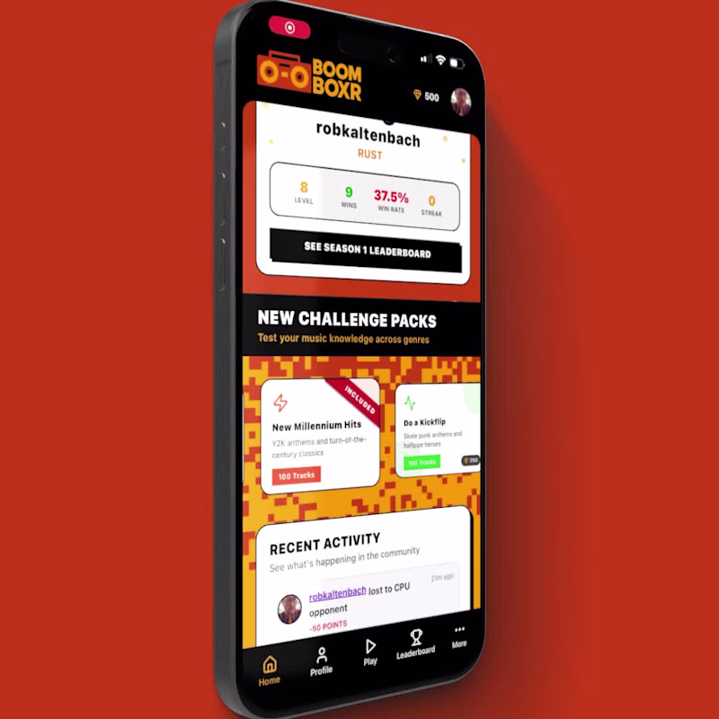 Cover image for Boomboxr: Head-to-Head Music Trivia Game