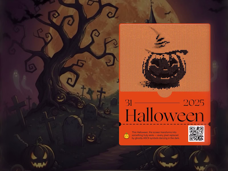 Cover image for Halloween Party Tickets. Which color would you pick? ASCII m...