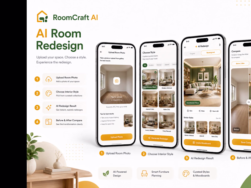 Cover image for RoomCraft AI: Interior Design App Development