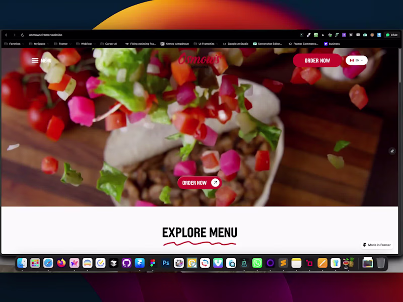 Cover image for one of the Latest website client in Framer rebranding Osmow'...