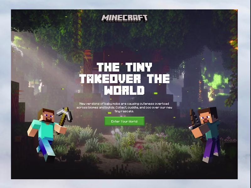 Cover image for Minecraft-inspired gaming hero section concept
Designed