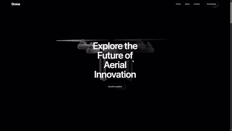 Cover image for Drone Interactive 3D Animated Modern Website