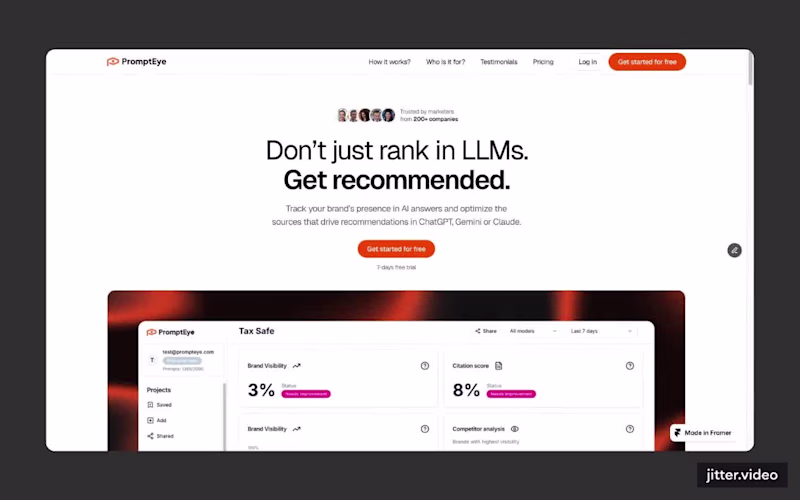 Cover image for Landing page concept for prompteye.com
