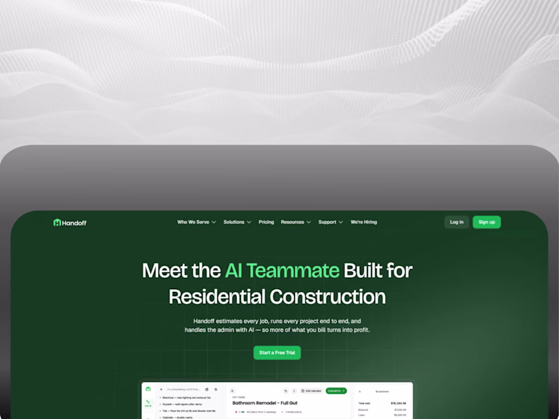 Cover image for Handoff AI – AI Powered Construction Estimation Platform