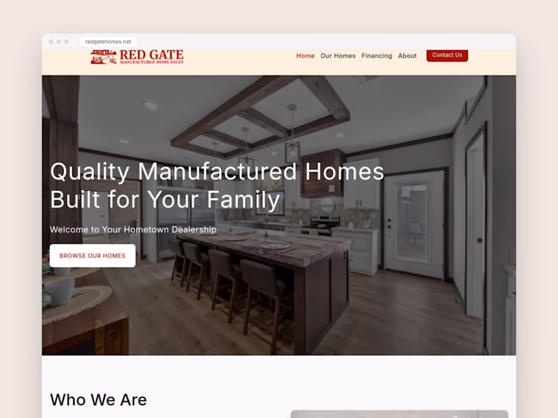 Cover image for Red Gate Manufactured Home Sales: website design