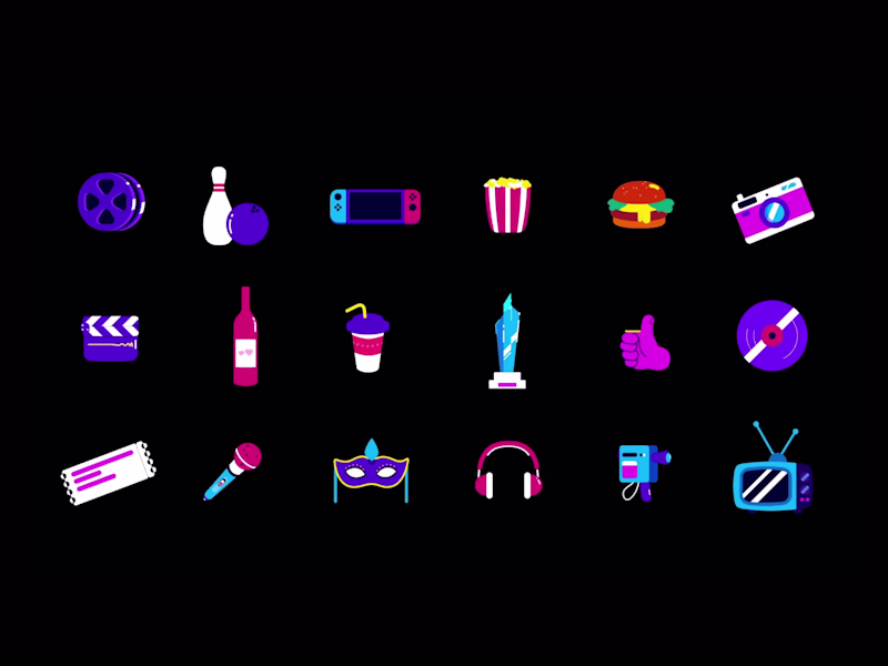Cover image for Collection of entertainment icons for