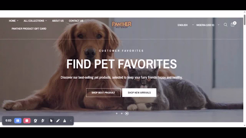 Cover image for Panther Pet Shop Shopify Store