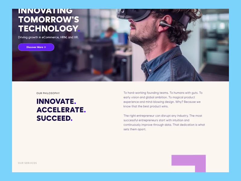 Cover image for Website landing page design for