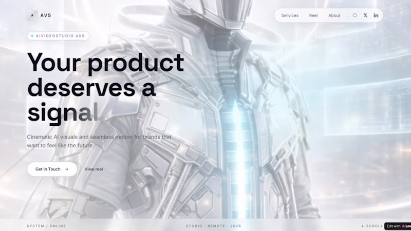 Cover image for AiVideoStudio AVS — Futuristic Portfolio