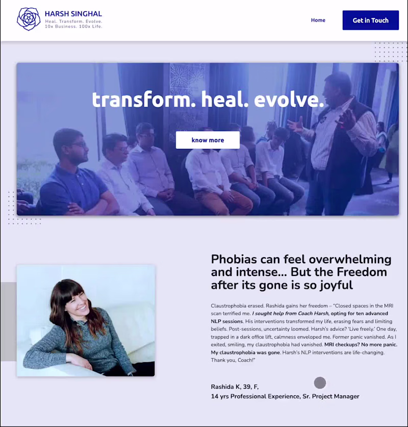 Cover image for Dynamic Personal Website for Harsh Singhal