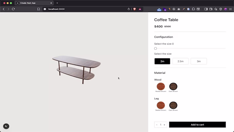 Cover image for Furniture Configurator MVP (Coffee Table)

Web