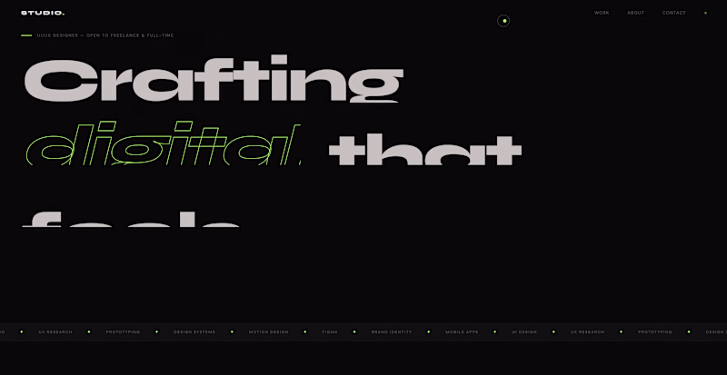 Cover image for Animated Portfolio Website — Dark