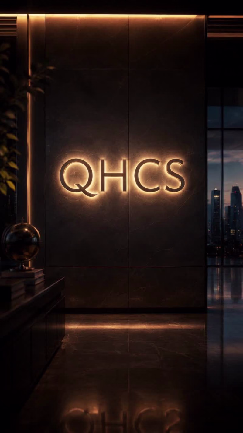 Cover image for QHCS brand identity — logo reveal Brand video clip produced ...