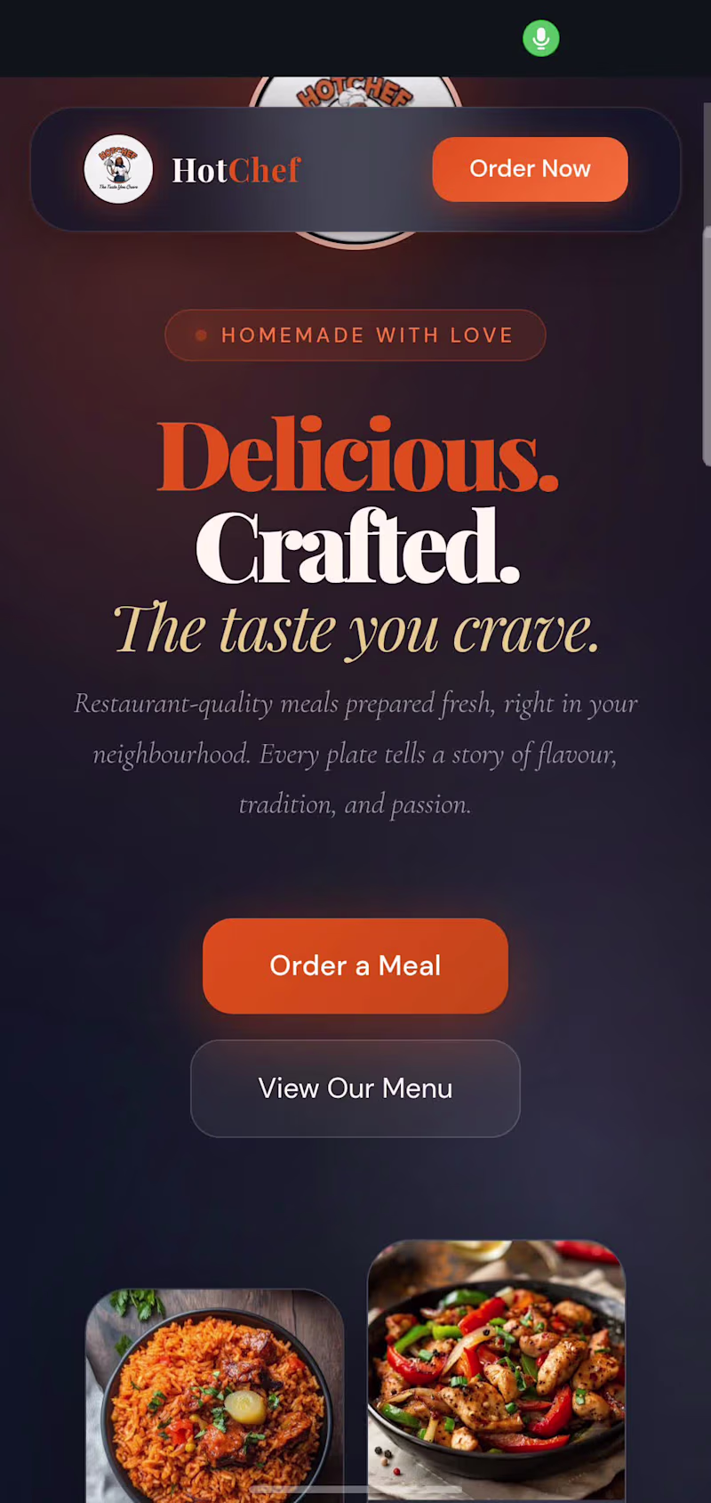 Cover image for Bold, appetite-driving food site with