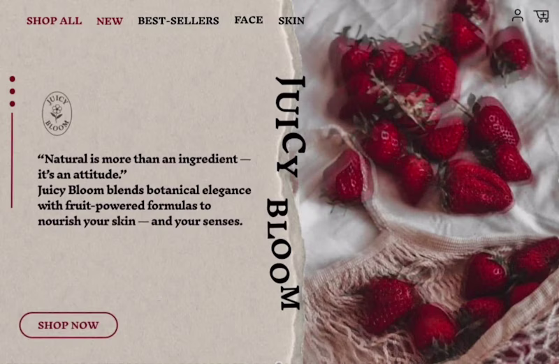 Cover image for Juicy Bloom – A Skincare Brand in Motion