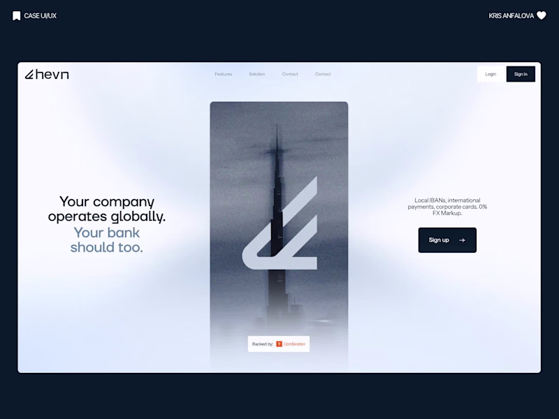 Cover image for Hevn - Global NeoBank Landing Page