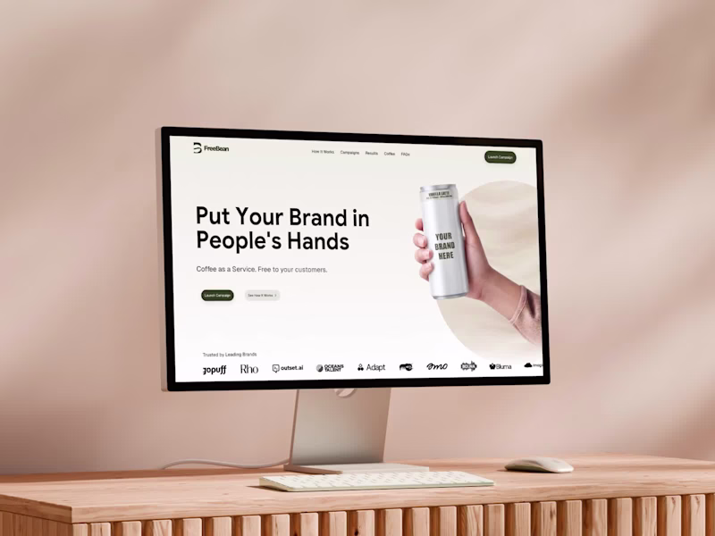 Cover image for Website homepage design for a Coffee as a Service brand