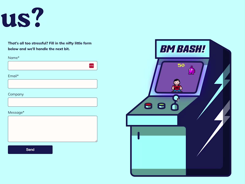 Cover image for Me: "So, this image of a games console on the contact page, ...