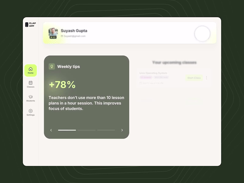 Cover image for Virtual classroom dashboard design