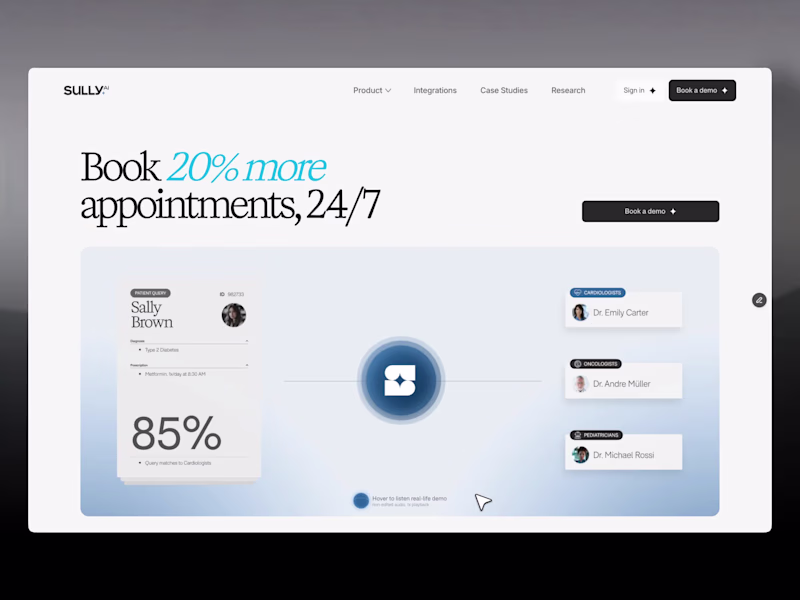 Cover image for AI Agent landing pages for Sully