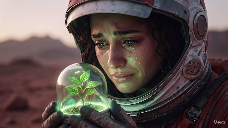 Cover image for "An astronaut on Mars holds