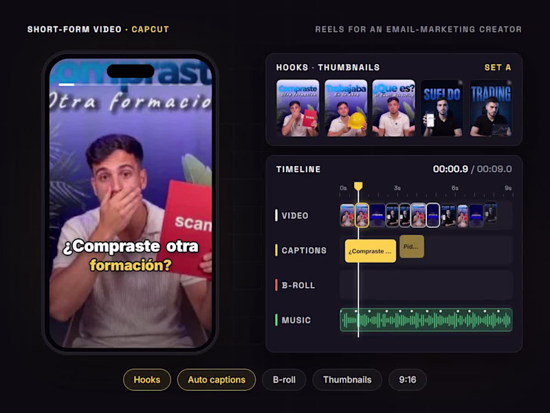 Cover image for Short-Form Video Editing & Thumbnails for a Creator