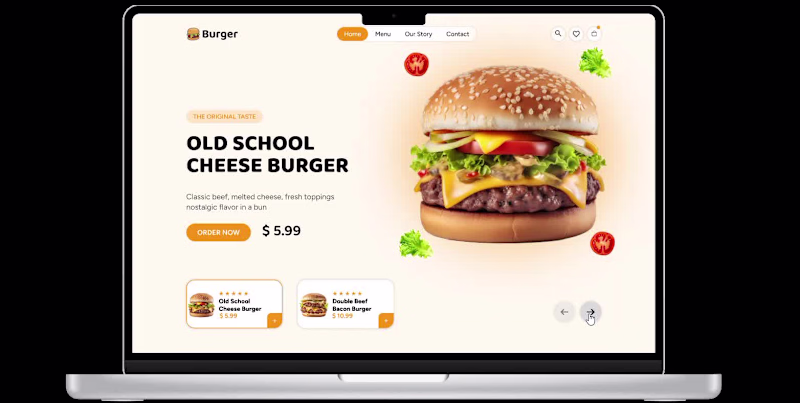 Cover image for Modern food ordering landing page