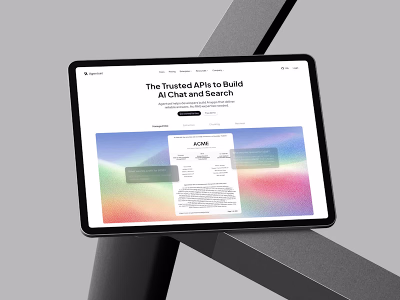 Cover image for AI Landing Page Hero Section for Agentset