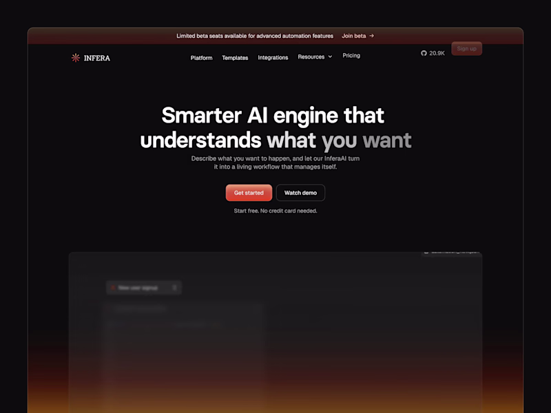 Cover image for Infera - AI Workflow -