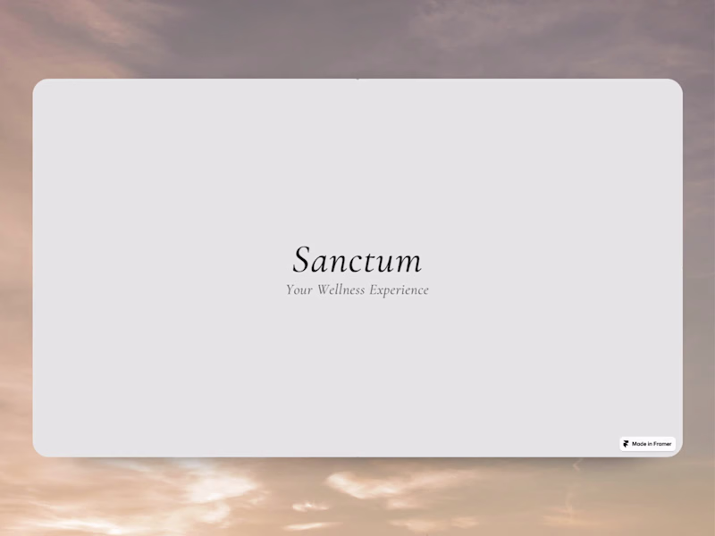 Cover image for Sanctum | Framer Template Design & CMS Architecture for Wellness