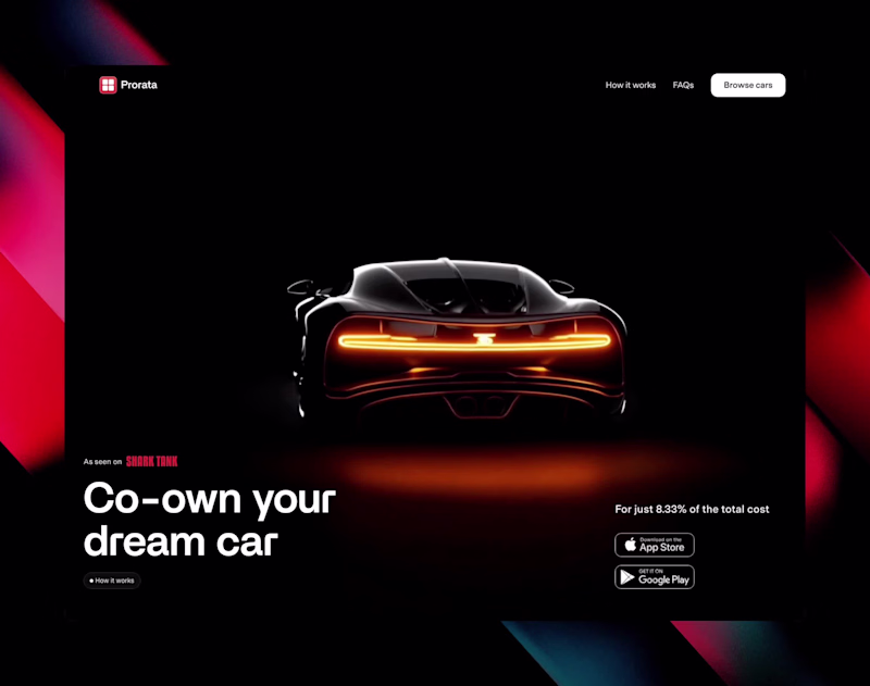 Cover image for Prorata Website Design for Luxury Car Co-Ownership