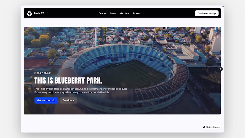 Cover image for Iballa FC - Framer Template