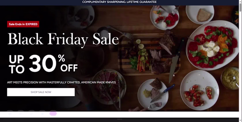 Cover image for Black Friday Sale Landing Page for New West KnifeWorks