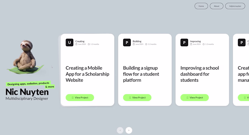 Cover image for Portfolio sidescroller (WIP) Started with a Figma design & n...