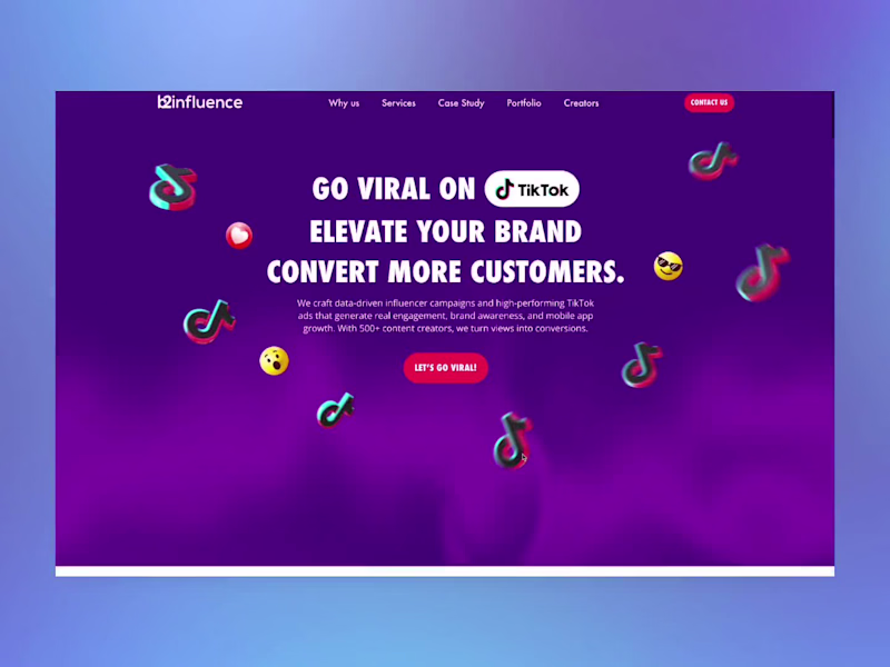 Cover image for B2Influence Website – TikTok Agency Redesign & Build in Framer