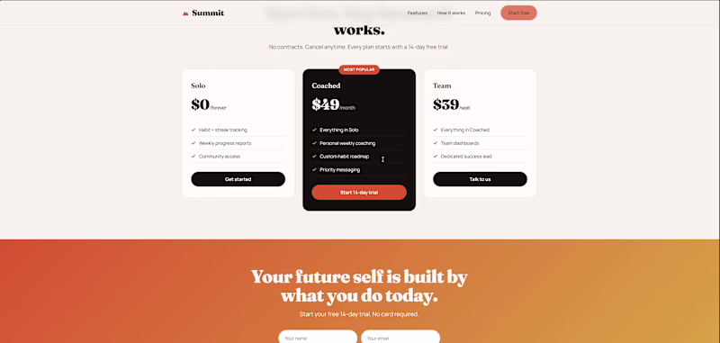 Cover image for SaaS Landing Page — Summit
A