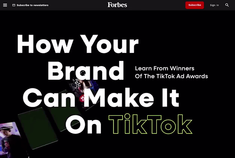 Cover image for TikTok Ad Awards x Forbes