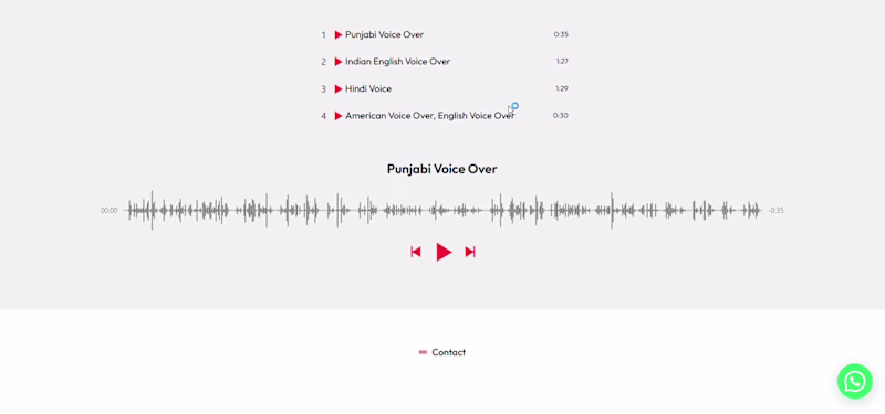 Cover image for please check my latest work 1 page website for Voice Over po...