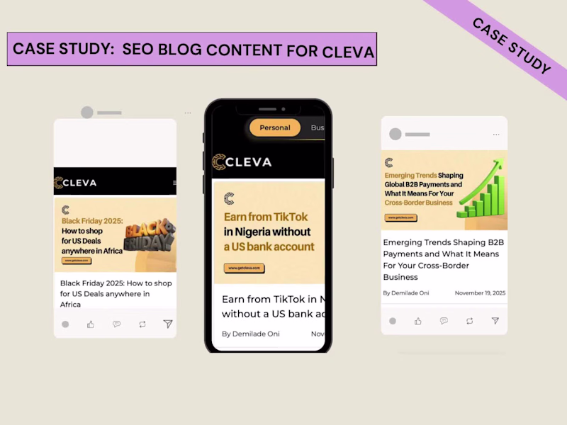 Cover image for Case Study: SEO Content Writing for Cleva (B2B & B2C Saas)