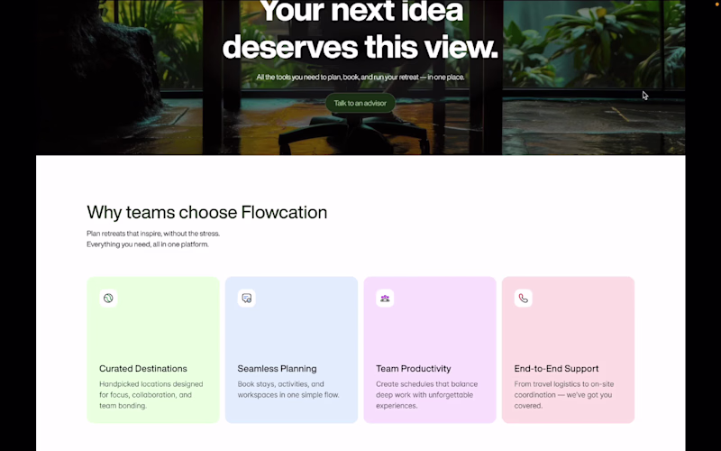 Cover image for Flowcation SaaS Landing Page for Teams