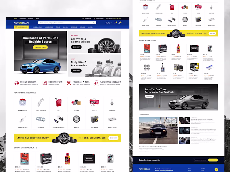 Cover image for Autoocean — Automotive E-commerce Store