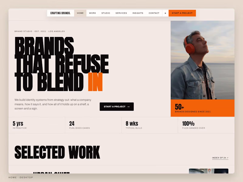 Cover image for Crafting Brands — Framer Template for Brand Studios