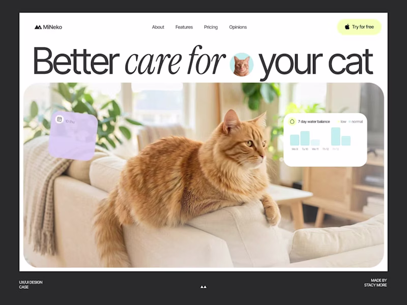 Cover image for Cat Health Tracking App Landing