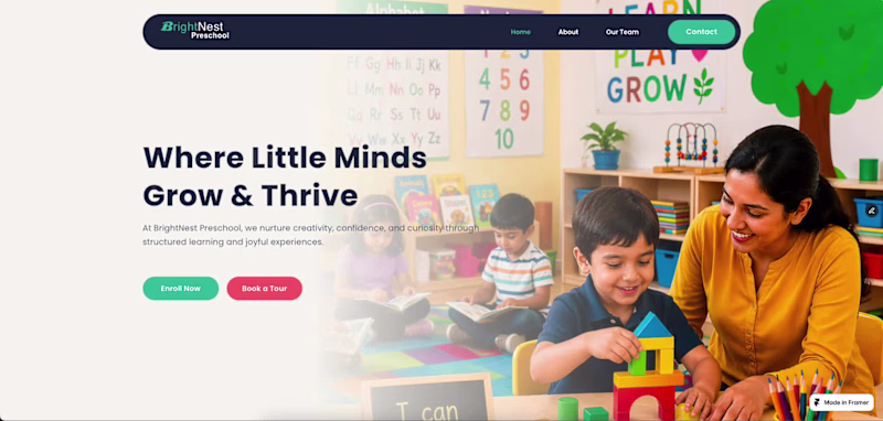 Cover image for BrightNest Preschool Website Design &
