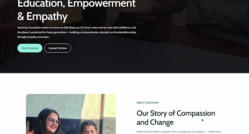 Cover image for Building a Donation and Impact Platform for Aashman Foundation