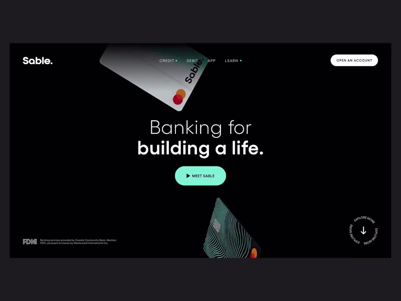 Cover image for Website for Sable (they've been acquired), love the motion d...